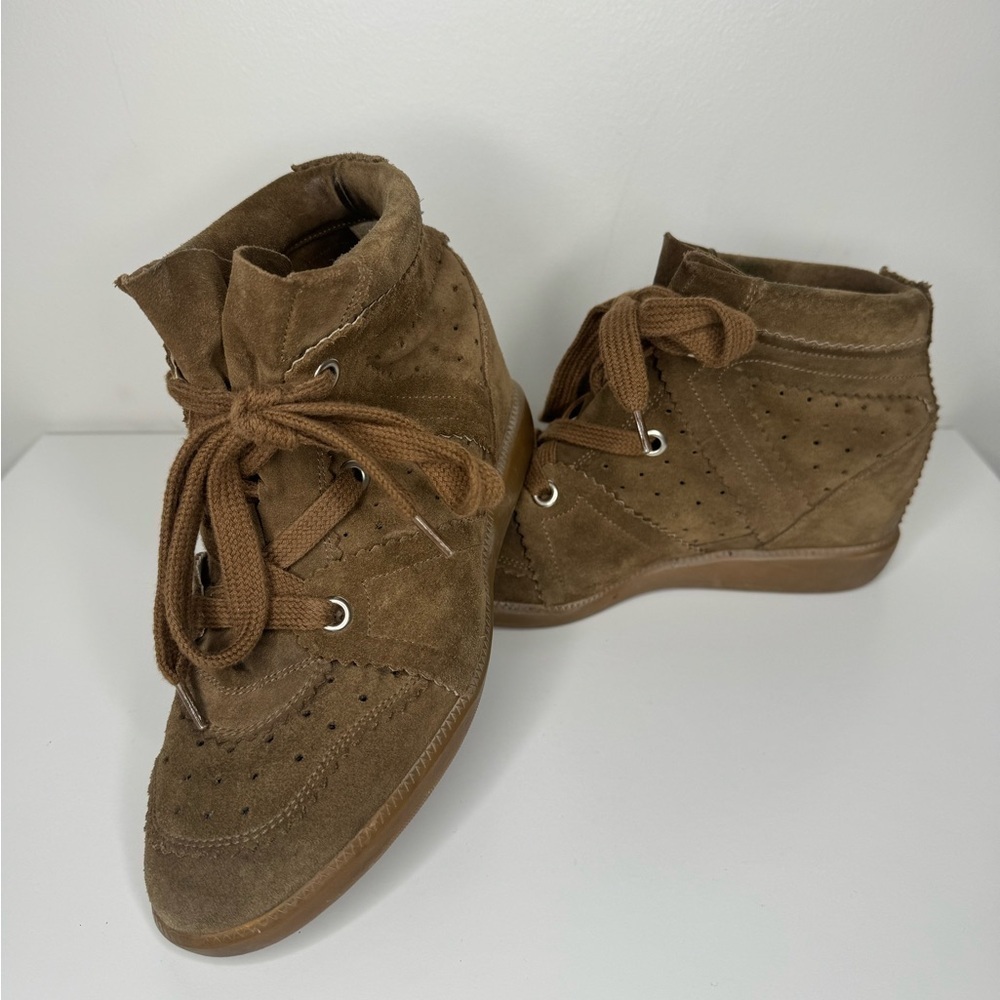 Isabel Marant BOBBY SNEAKERS suede calfskin leather wedge sneakers - Size 39